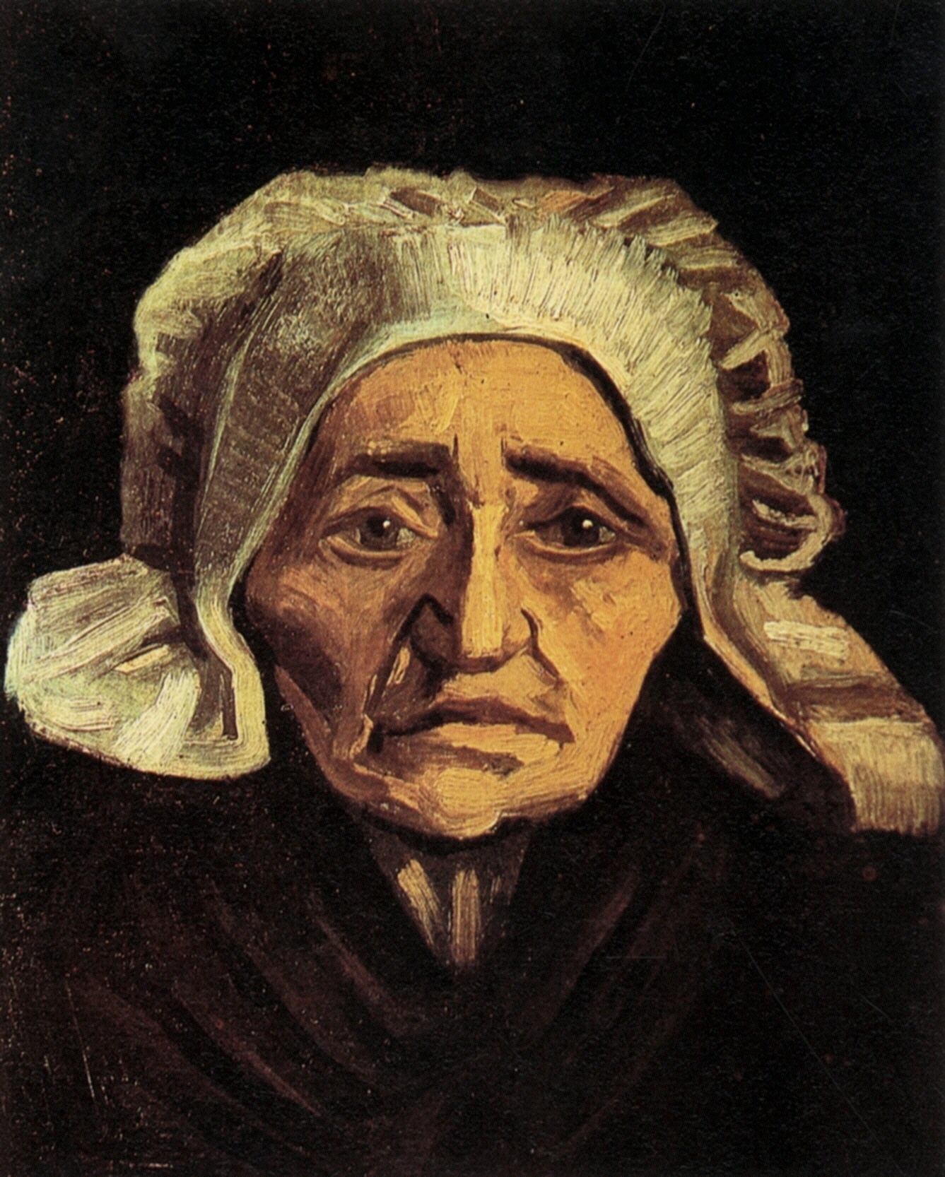 Картина Ван Гога Портрет пожилой крестьянки в белом чепце 1884
